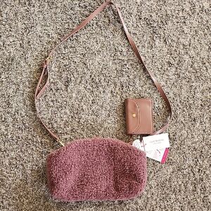 STUNNING ISAAC MIZRAHI SHERPA PURPLE Crossbody Women's Bag